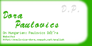 dora paulovics business card